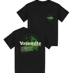 Parks Project Yosemite National Park Black Tee with Green and Cream Graphic